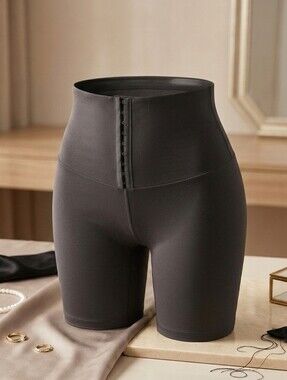 FANCYSIO High Waisted Shorts Tummy Control Stretchy Black Hooked Shapewear Slim